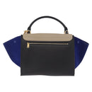 CELINE Trapeze Hand Bag Leather 2way Beige Gold Auth 212511V-3