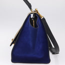 CELINE Trapeze Hand Bag Leather 2way Beige Gold Auth 212511V-4