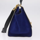 CELINE Trapeze Hand Bag Leather 2way Beige Gold Auth 212511V-5