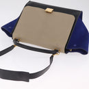 CELINE Trapeze Hand Bag Leather 2way Beige Gold Auth 212511V-6