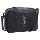 Saint Laurent Shoulder Bag Leather Black Gold Auth 212513SAM-1