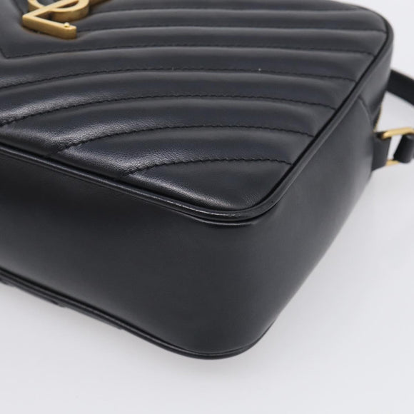 Saint Laurent Shoulder Bag Leather Black Gold Auth 212513SAM