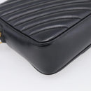 Saint Laurent Shoulder Bag Leather Black Gold Auth 212513SAM-11