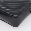 Saint Laurent Shoulder Bag Leather Black Gold Auth 212513SAM-12