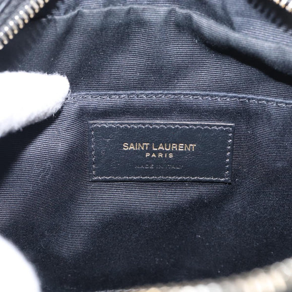 Saint Laurent Shoulder Bag Leather Black Gold Auth 212513SAM
