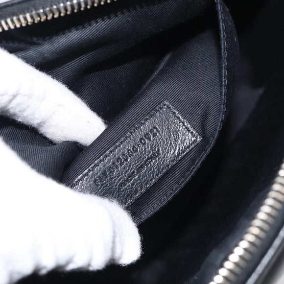 Saint Laurent Shoulder Bag Leather Black Gold Auth 212513SAM