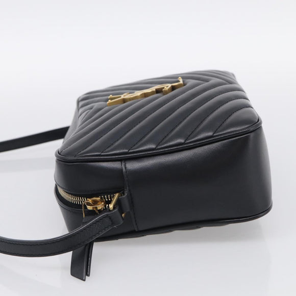 Saint Laurent Shoulder Bag Leather Black Gold Auth 212513SAM