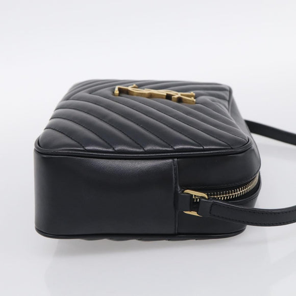 Saint Laurent Shoulder Bag Leather Black Gold Auth 212513SAM