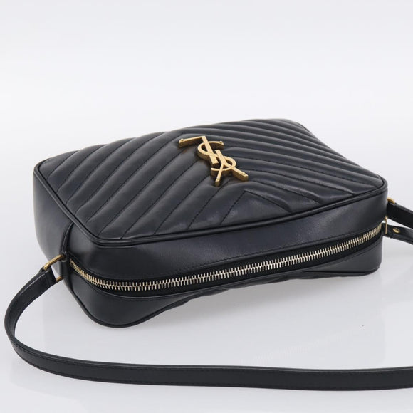 Saint Laurent Shoulder Bag Leather Black Gold Auth 212513SAM