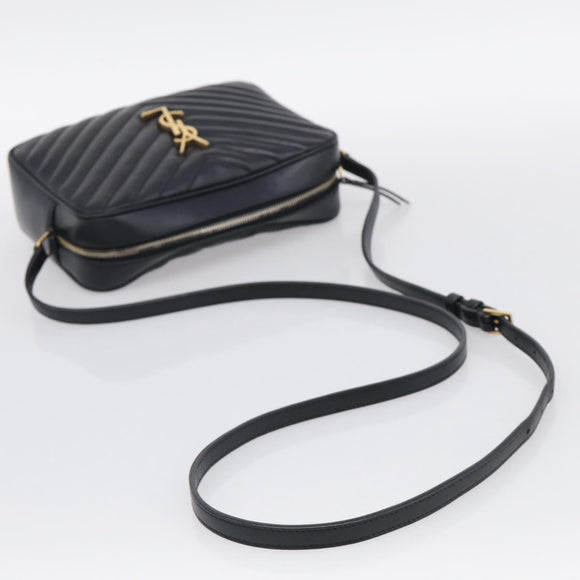 Saint Laurent Shoulder Bag Leather Black Gold Auth 212513SAM