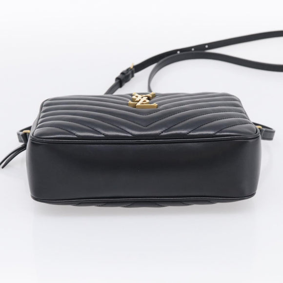 Saint Laurent Shoulder Bag Leather Black Gold Auth 212513SAM