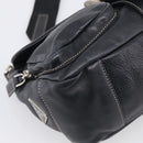 PRADA Shoulder Bag Leather Black Silver Auth 212515A-11