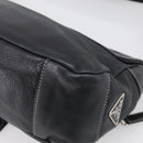 PRADA Shoulder Bag Leather Black Silver Auth 212515A-12