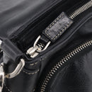 PRADA Shoulder Bag Leather Black Silver Auth 212515A-19