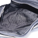 PRADA Shoulder Bag Leather Black Silver Auth 212515A-21