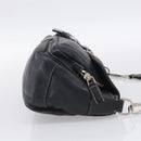 PRADA Shoulder Bag Leather Black Silver Auth 212515A-5