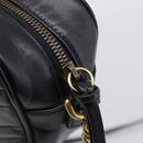 GUCCI GG Marmont Shoulder Bag Leather Black Gold 447632 Auth 212516V-13
