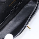 CHANEL Matelasse 25 Classic Double Flap Chain Caviar Skin Black CC Auth 212523SM-23
