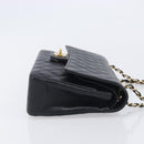 CHANEL Matelasse 25 Classic Double Flap Chain Caviar Skin Black CC Auth 212523SM-4