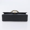 CHANEL Matelasse 25 Classic Double Flap Chain Caviar Skin Black CC Auth 212523SM-9