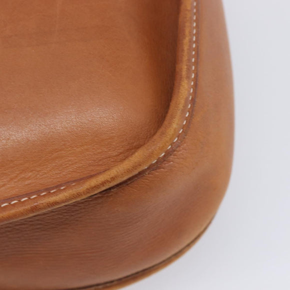 HERMES Evelyn 1PM Shoulder Bag Leather Brown Silver Auth 212524V