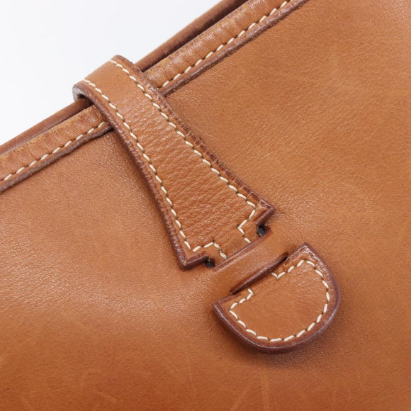 HERMES Evelyn 1PM Shoulder Bag Leather Brown Silver Auth 212524V