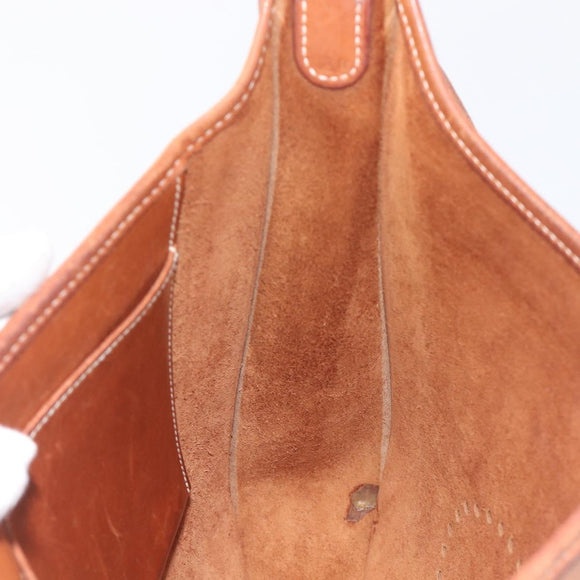 HERMES Evelyn 1PM Shoulder Bag Leather Brown Silver Auth 212524V