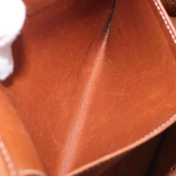 HERMES Evelyn 1PM Shoulder Bag Leather Brown Silver Auth 212524V