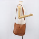 HERMES Evelyn 1PM Shoulder Bag Leather Brown Silver Auth 212524V-26