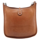 HERMES Evelyn 1PM Shoulder Bag Leather Brown Silver Auth 212524V-3