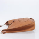 HERMES Evelyn 1PM Shoulder Bag Leather Brown Silver Auth 212524V-5