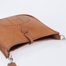 HERMES Evelyn 1PM Shoulder Bag Leather Brown Silver Auth 212524V-7