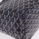 Goyard Herringbone Saint Louis PM Tote Bag PVC Navy Silver Auth 212528SAV-13