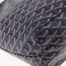Goyard Herringbone Saint Louis PM Tote Bag PVC Navy Silver Auth 212528SAV-15