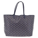 Goyard Herringbone Saint Louis PM Tote Bag PVC Navy Silver Auth 212528SAV-2
