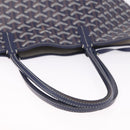 Goyard Herringbone Saint Louis PM Tote Bag PVC Navy Silver Auth 212528SAV-8