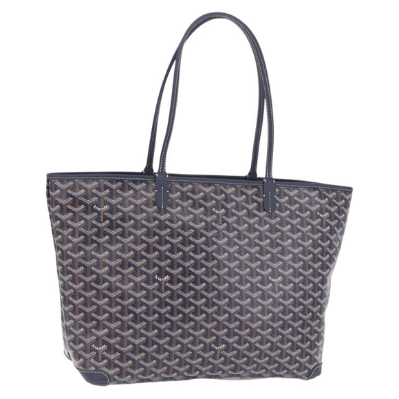Goyard Herringbone Artois MM Tote Bag PVC Leather Navy Auth 212529SM