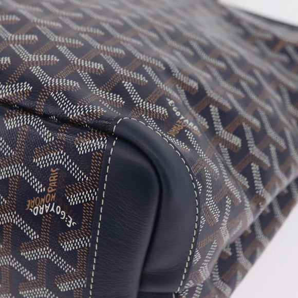 Goyard Herringbone Artois MM Tote Bag PVC Leather Navy Auth 212529SM