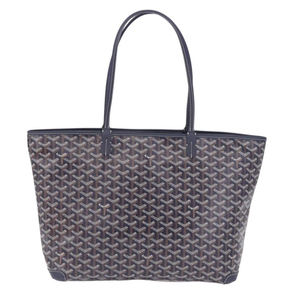 Goyard Herringbone Artois MM Tote Bag PVC Leather Navy Auth 212529SM