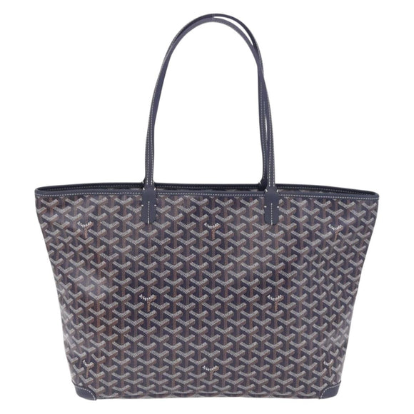 Goyard Herringbone Artois MM Tote Bag PVC Leather Navy Auth 212529SM