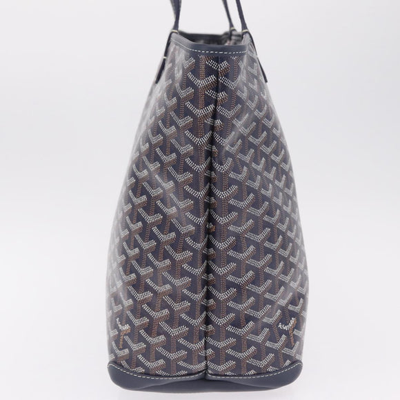 Goyard Herringbone Artois MM Tote Bag PVC Leather Navy Auth 212529SM