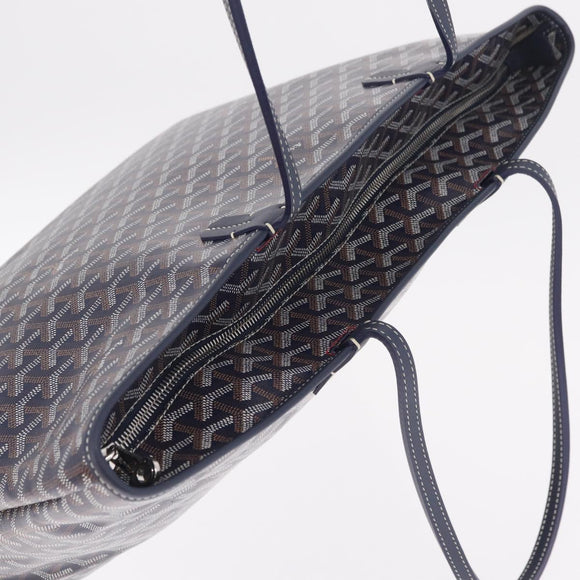 Goyard Herringbone Artois MM Tote Bag PVC Leather Navy Auth 212529SM