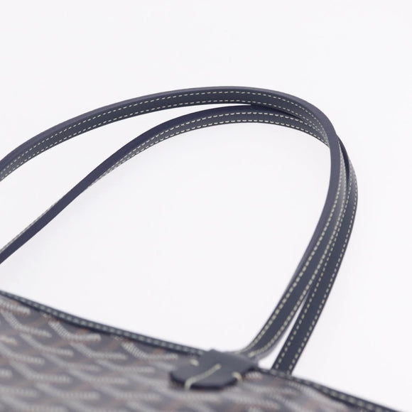 Goyard Herringbone Artois MM Tote Bag PVC Leather Navy Auth 212529SM