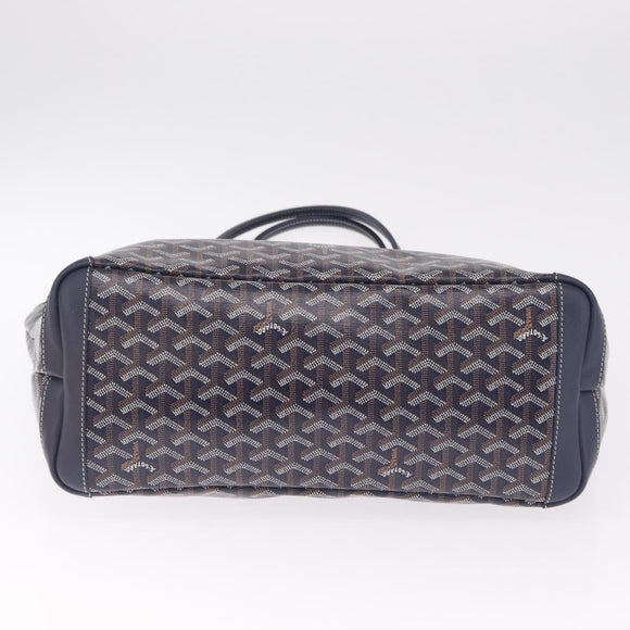 Goyard Herringbone Artois MM Tote Bag PVC Leather Navy Auth 212529SM