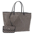 Goyard Herringbone Saint Louis GM Tote Bag PVC Black Auth 212530SM-1