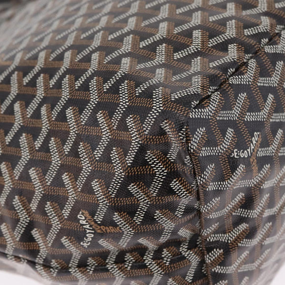 Goyard Herringbone Saint Louis GM Tote Bag PVC Black Auth 212530SM