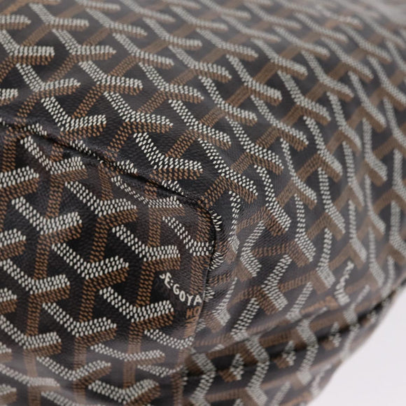 Goyard Herringbone Saint Louis GM Tote Bag PVC Black Auth 212530SM