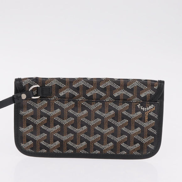 Goyard Herringbone Saint Louis GM Tote Bag PVC Black Auth 212530SM