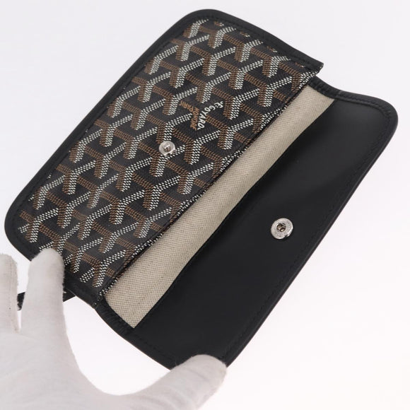 Goyard Herringbone Saint Louis GM Tote Bag PVC Black Auth 212530SM