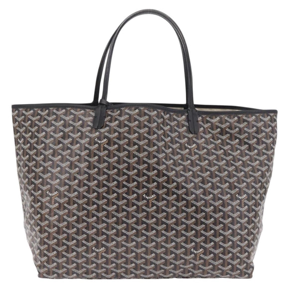 Goyard Herringbone Saint Louis GM Tote Bag PVC Black Auth 212530SM